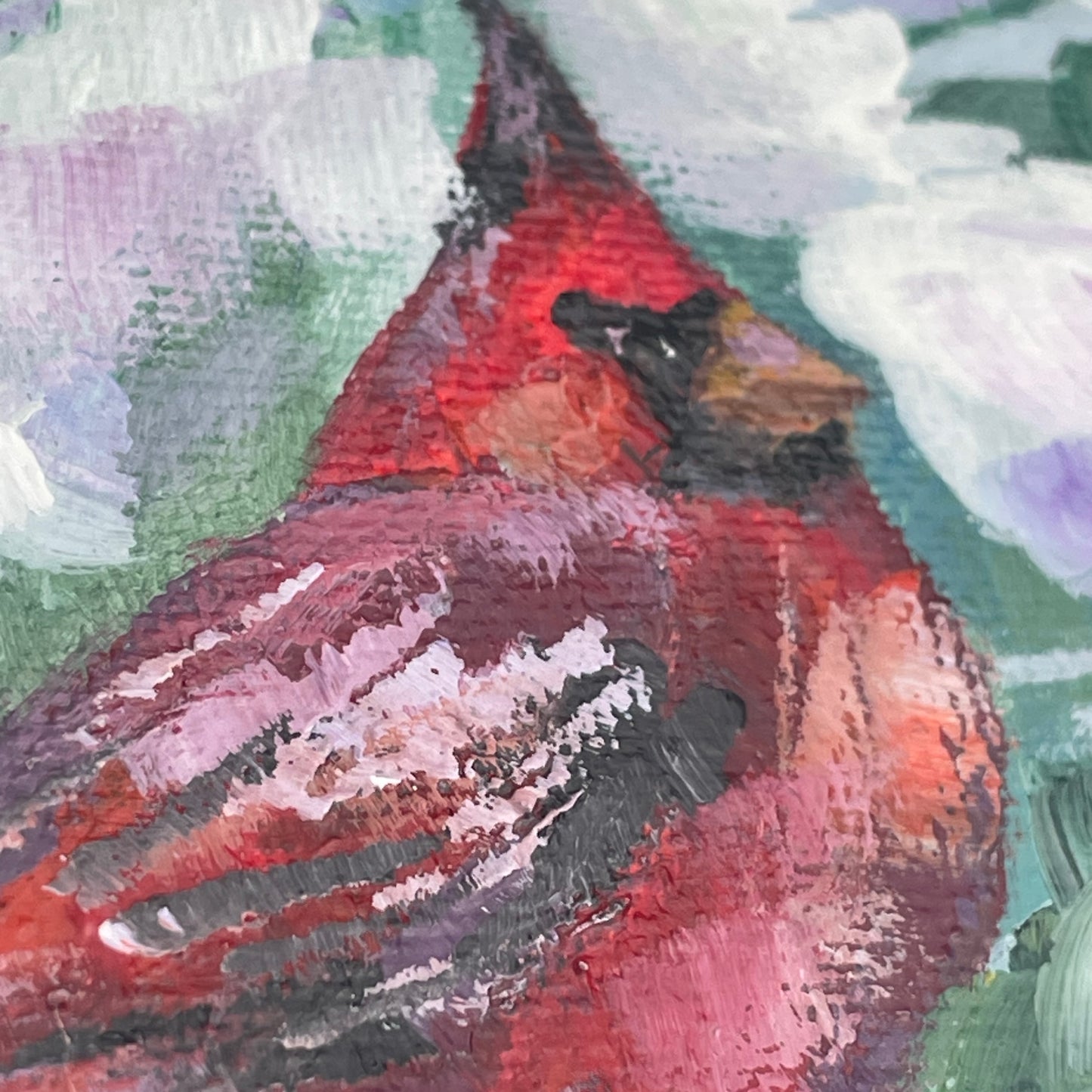 Snow birds... Art set, decor, optimistic original paintings on canvas, cardinal, chickadee,Christmas gift