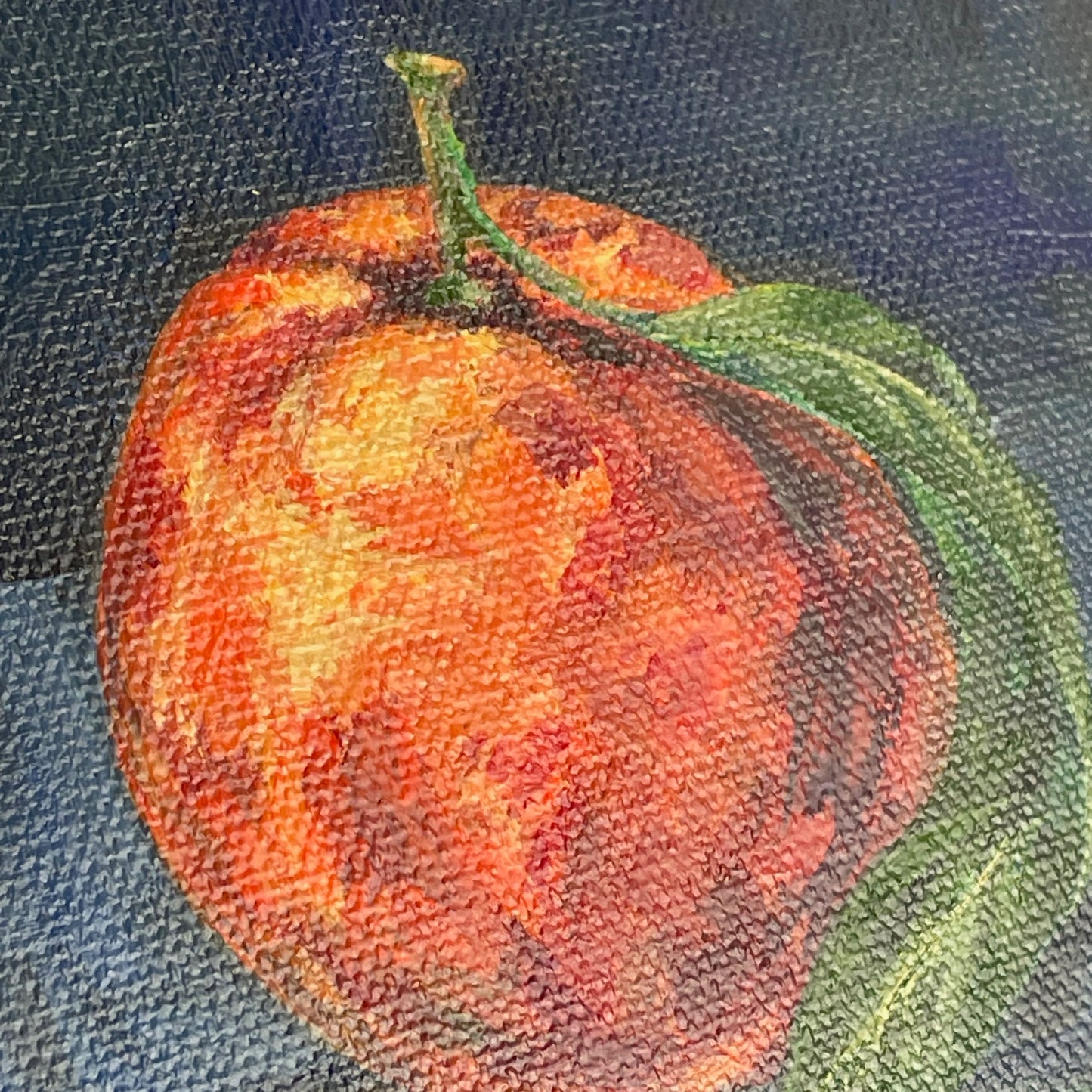 Orange. Indigo.  Fine Art Print from original painting. Giclée Print.