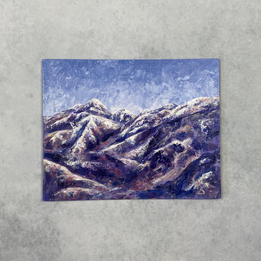 Purple mountains... Original acrylic landscape painting on canvas