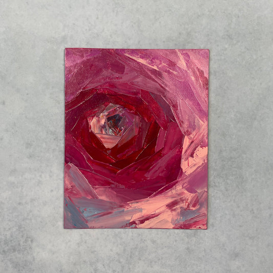 Deep feelings. Rose... Optimistic original acrylic abstract flower painting on canvas