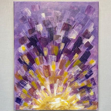 Sunny vibes... Original acrylic abstract sun painting on canvas