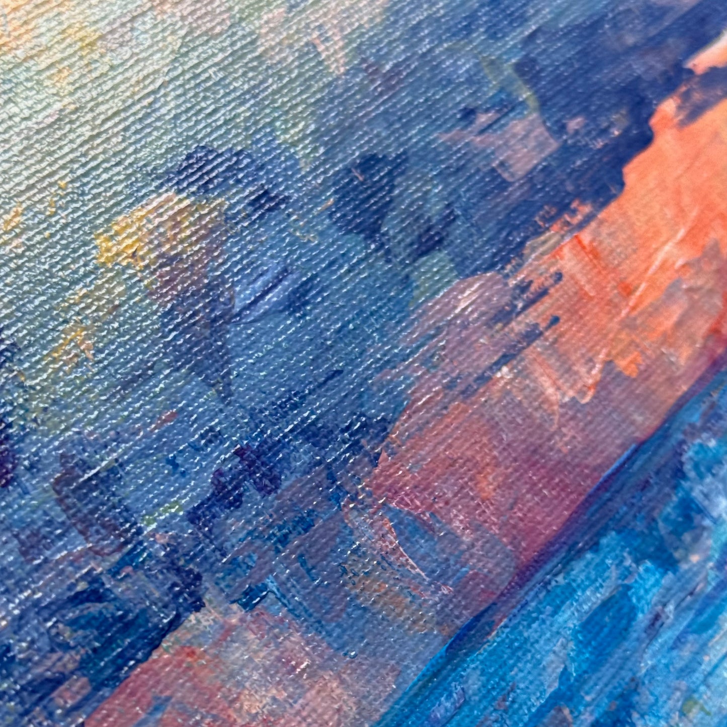 Shore sunset. Pinky orange. Print