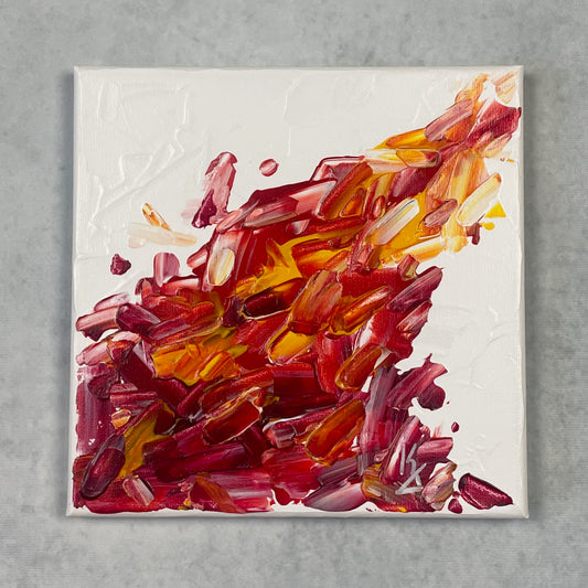 Fire wave... Art, decor, optimistic original signed painting on canvas