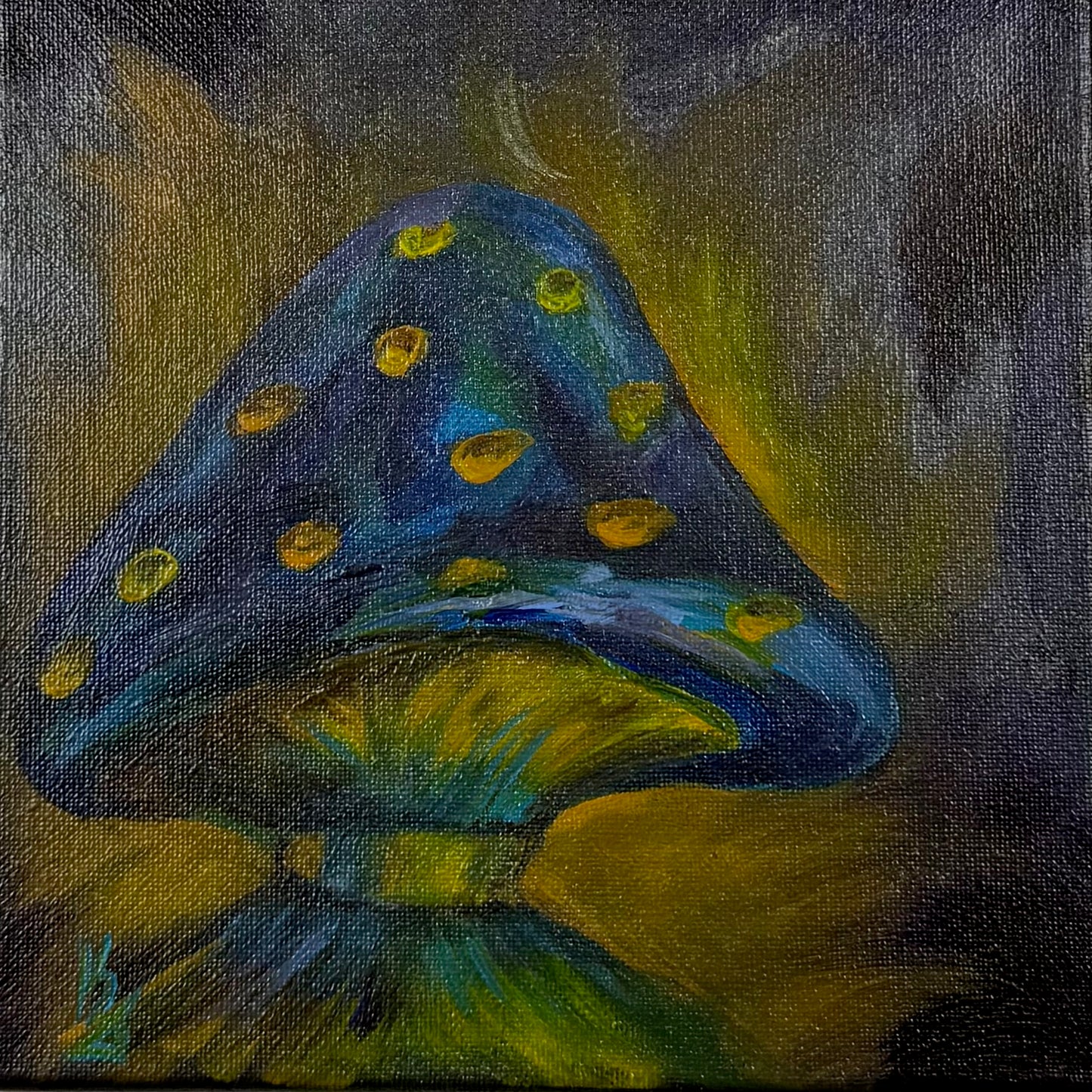 High-headed mushroom... Art, decor, original signed Trippy mushroom painting, psychedelic art