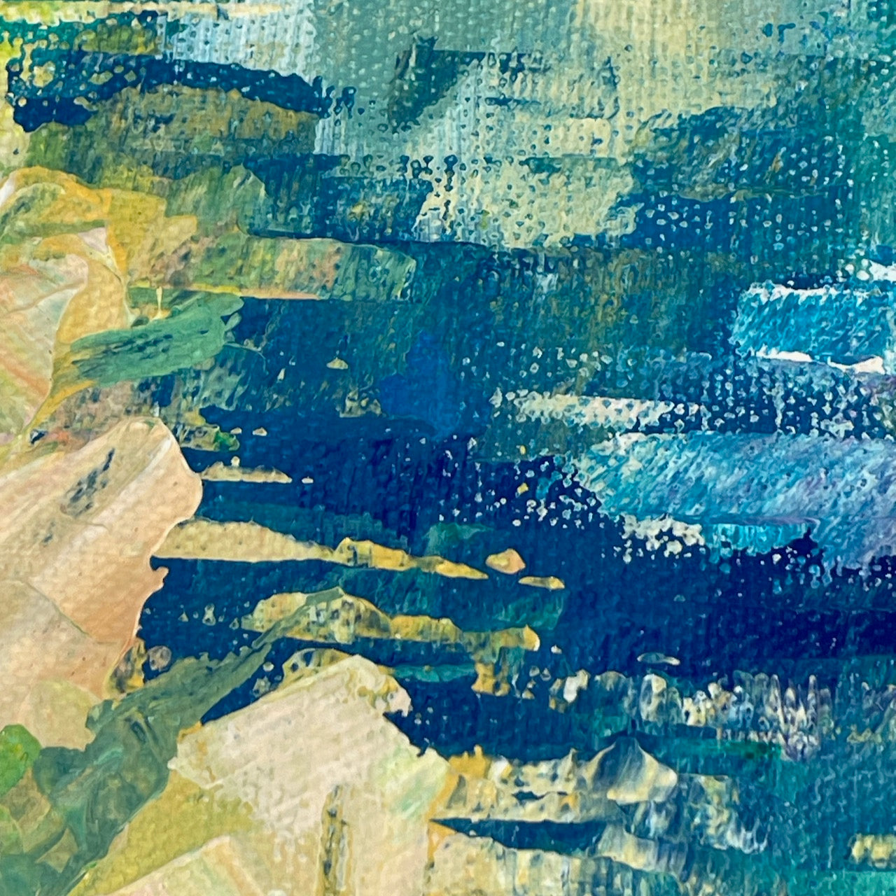 Lily pond. Indigo. Print