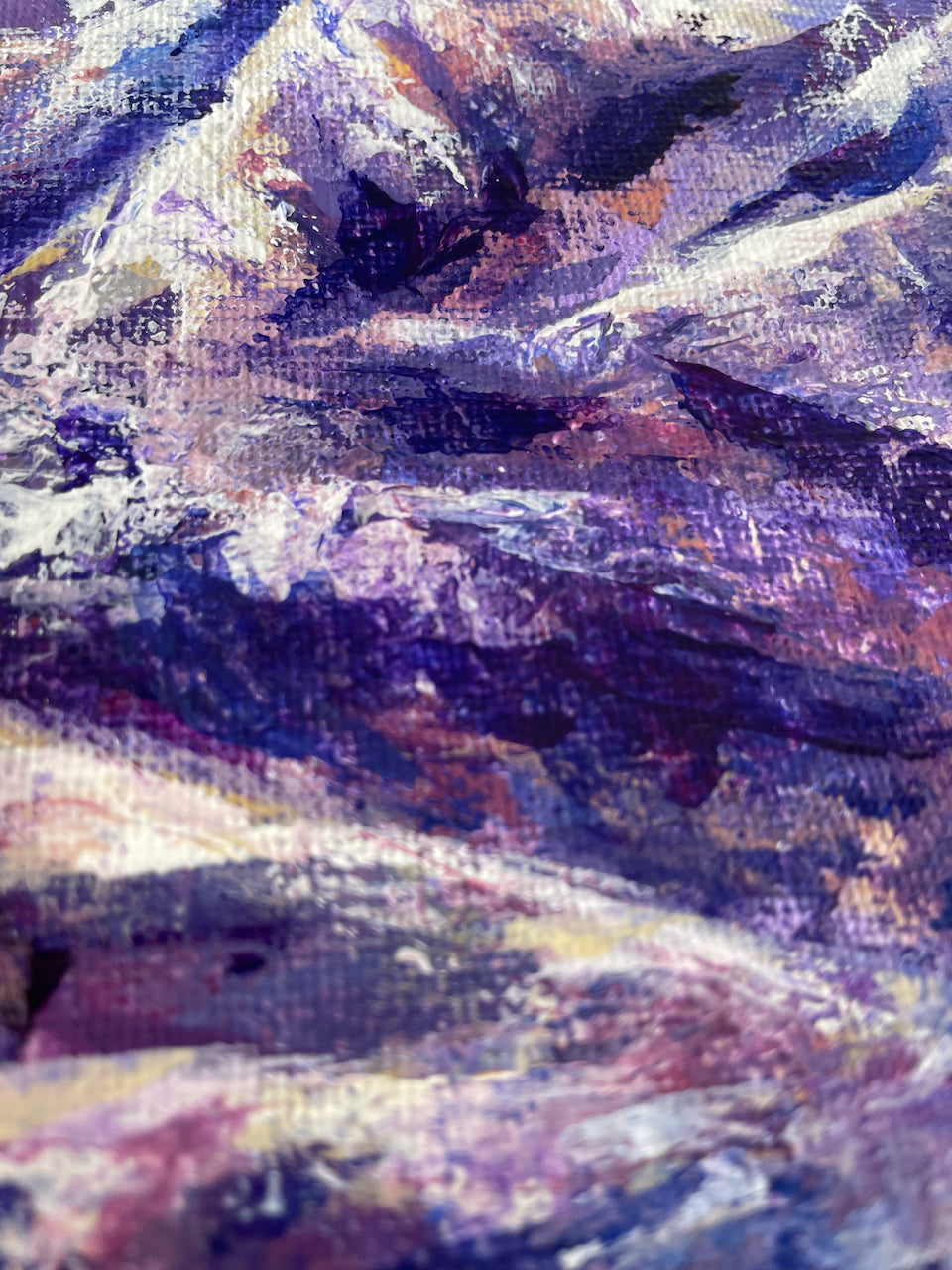 Purple mountains... Original acrylic landscape painting on canvas