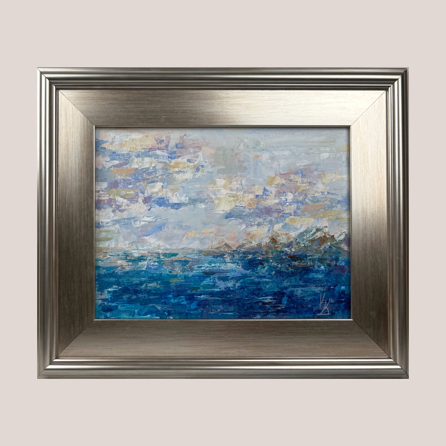 Salty breeze. Plum clouds, framed