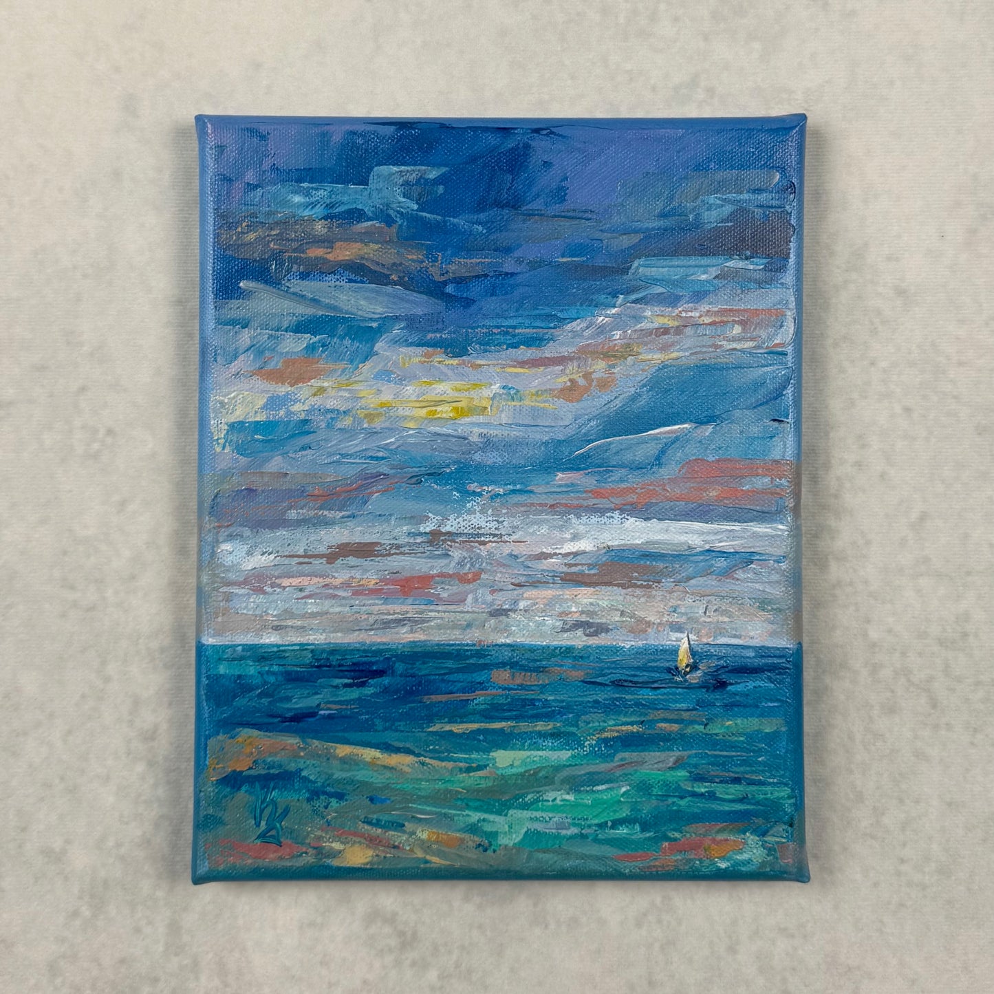 Sailboat. Coral