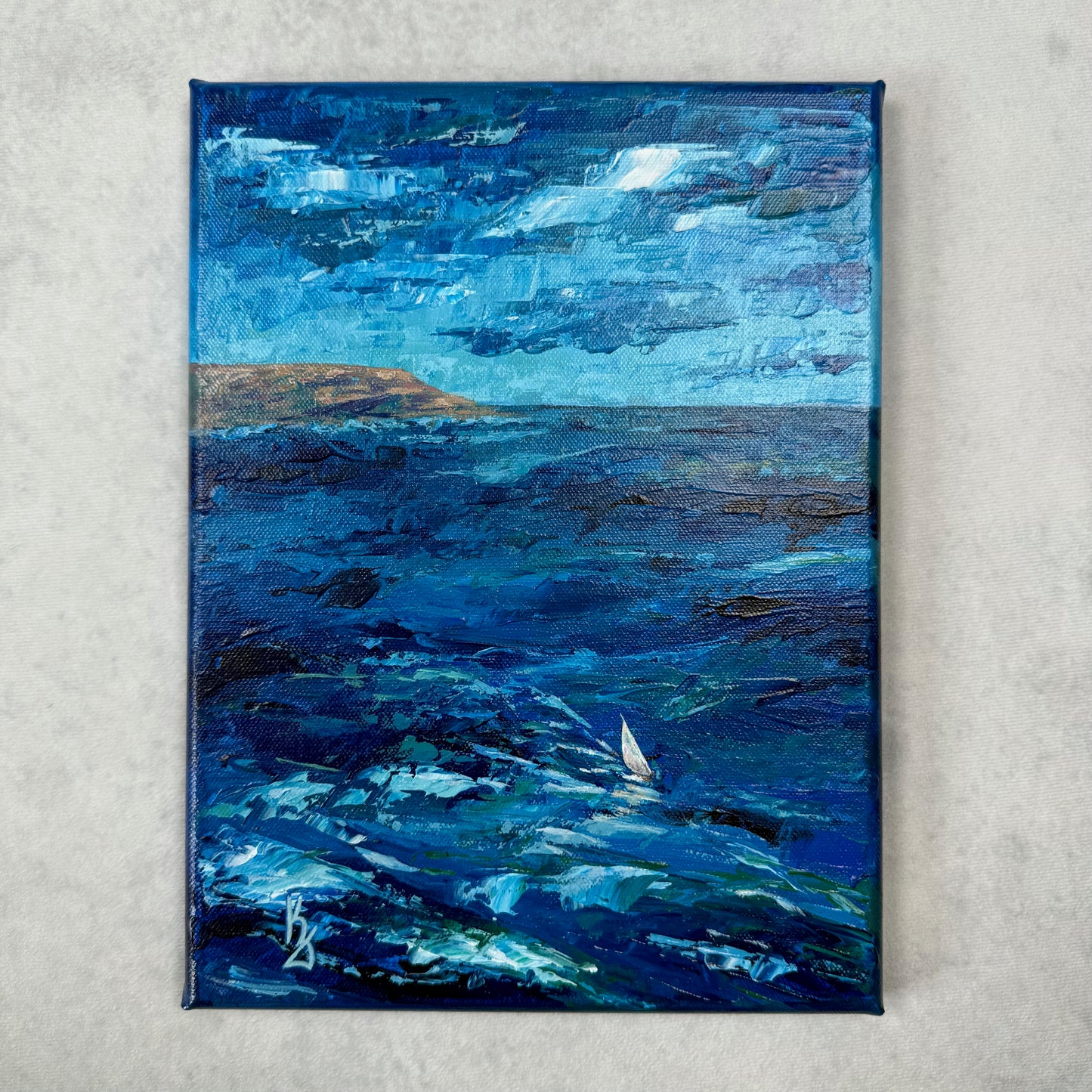 Sailboat. Purple