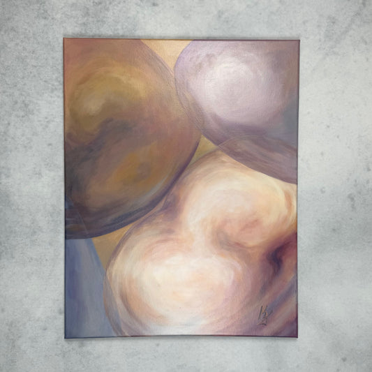 Tenderness. Pearls. Art, wall decor, optimistic original large signed art on canvas, neutral, relaxing
