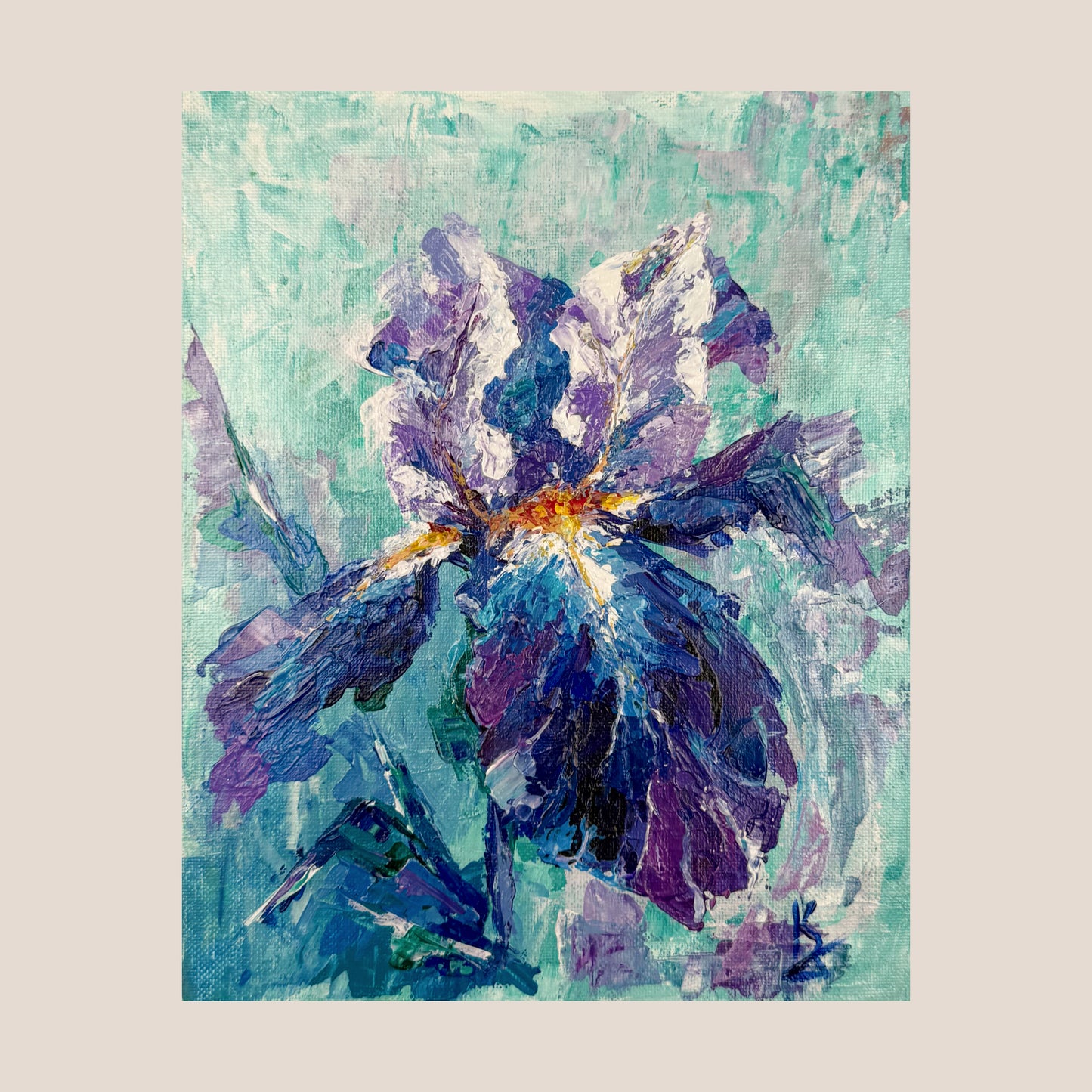 My painted garden. Iris. Blue